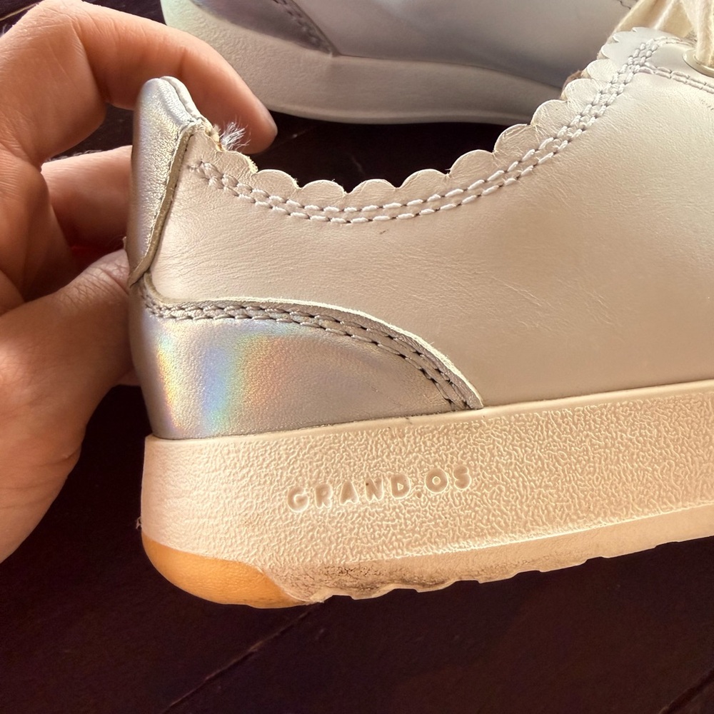 Cole Haan Women's Cream White Lace-Up Leather Sneakers - Picture 4 of 7